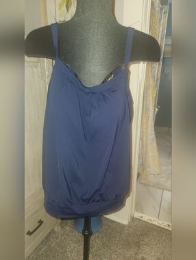 Lands' End -plus Sz 16DD Women's Tankini Top - Deep Sea Navy -